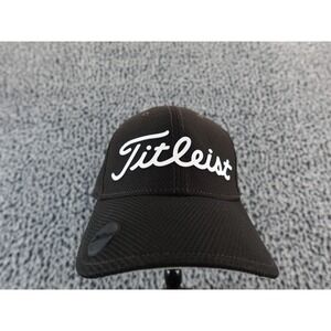 Titleist Golf Cap Mens Black Baseball Adjustable Embroidered Logo